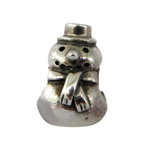 Pandora Vintage Christmas Snowman SS .925 Charm 790374 - Picture 2 of 6